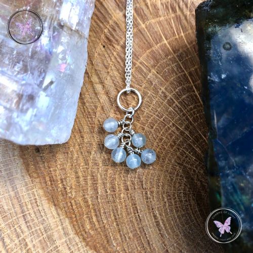 Aquamarine Cluster March Birthstone Necklace